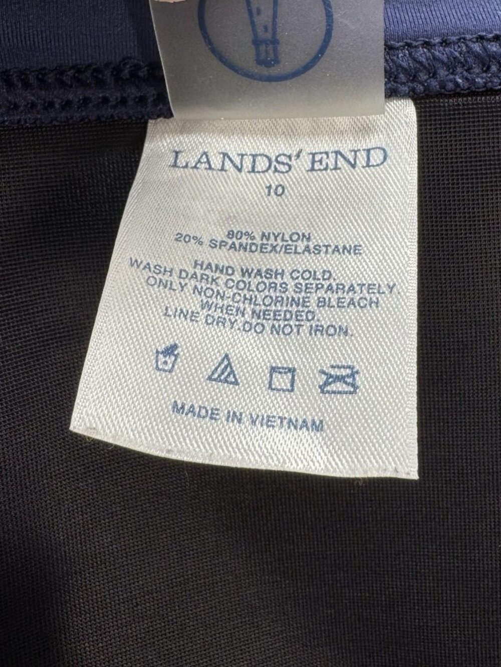 Lands End High Waisted Bikini Swim Bottoms Womens 10 Navy Blue 450494 - Picture 4 of 9